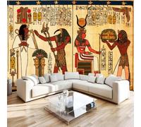 Photo Wallpaper Egyptian Hieroglyphs Wall Mural 3D Decoration W400xH280 | Pharaoh Mythology Premium Non-Woven Wallpaper Wall Art Poster for Living Room Bedroom Kids Room Office L/275