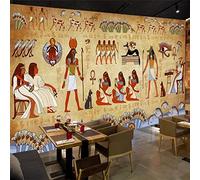 Photo Wallpaper European Style Retro 3D Ancient Egyptian Pharaoh Statue Murals Wall Painting Restaurant Cafe Hotel Backdrop Wall,300cm(W) x 200cm(H)