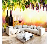 Photo Wallpaper European Style Sunset Vineyard Wall Mural 3D Wall Mural Decoration Poster Manor Premium Non-Woven Wallpaper Wall Art for Living Room Bedroom Children's Room Office W400xH280 13yf68