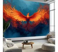 Photo Wallpaper Fantasy Phoenix Rebirth Anime 400 x 280 cm Mural Large TV Background - Dark Blue Non-Woven 3D Murals for Living Room Bedroom Decoration Poster Wall Covering