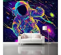 Photo Wallpaper Fantasy Space Astronauts - Purple Wall Mural Wallpaper for Bedroom Mural Bathroom Patterned Wall Paper Living Room, 150 x 105 cm (W x H) TV Background Decoration