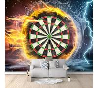 Photo Wallpaper Fantasy Water and Fire Dart Board Mural Living Room Kitchen Dining Room Decoration Colorful Wall Art Wallpaper 350 x 256 cm Luxury Mural Wallpaper Home Decoration Cover Small Cracks