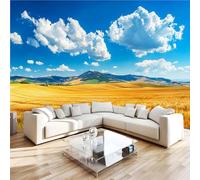 Photo Wallpaper Farm Wheat Fields Rural Nature Wall Mural 3D Wall Mural Decoration Poster Premium Non-Woven Wallpaper Wall Art for Living Room Bedroom Children's Room Office W500xH280 9yf209