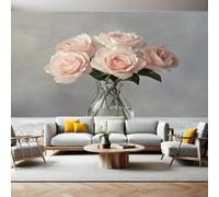 Photo Wallpaper Flowers Pink Roses Wall Murals for Living Room Bedrooms Office Tv Background Wall Large Mural Poster 300 x 210 cm Home Decoration