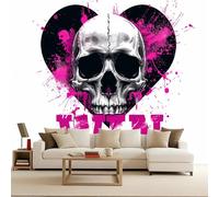 Photo Wallpaper for Bedroom 400x280cm Graffiti Skull Art Deco Wallpaper Gothic Series Decorative Wall Art Giant Wall Poster Bedroom Living Room Kids Room Easy Installation