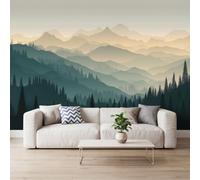Photo Wallpaper for Boys and Girls Eastern Nature Scenery 400 x 280 cm | Wall Mural Pine Forest Clouds and Mist Mountain Fashion Home Decoration for Living Room Bedroom Children's Room Office