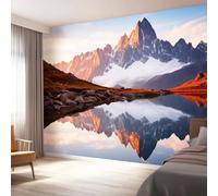 Photo Wallpaper for Living Room Home Decor, Natural Beauty Snow-Capped Mountains Peaks Print Non-Woven Mural 150 x 105 cm (W x H) - Grey Murals Wall Wallpaper Art Design for Kids Bedroom
