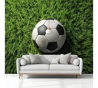 Photo Wallpaper for Living Room, Wall Murals for Bedrooms Grass Football Green Non-Woven Panoramic Wall Art Background Decorative 300x210 cm