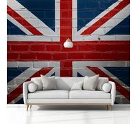 Photo Wallpaper for Living Room, Wall Murals for Bedrooms Old Brick National Flag Blue Non-Woven Panoramic Wall Art Background Decorative 150x105 cm