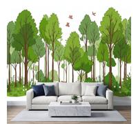Photo Wallpaper Forest Animals Bear Deer 500x350 cm Non-Woven Premium Art | Print Fleece Wall Mural Decoration Poster Picture, Vintage Boho Watercolour Wallpaper for Bedroom Living Room Background