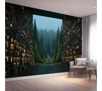 Photo Wallpaper Forest Library 400 x 280cm, Premium Non-Woven Wall Mural | Wall Art Print for Living Room Bedroom Children's Room Corridor Office - Fantasy Chic Books Decor Poster Picture