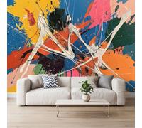 Photo Wallpaper Geometric Paint Splatter 500 x 280 cm Wall Mural, Pop Abstract Non-Woven Wallpaper Murals for Living Room Bedroom Kitchen Office TV Background Decor