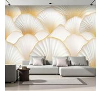Photo Wallpaper Ginkgo Leaf 200 x 140 cm 3D Wall Mural | Gold Abstract Floral Non-Woven Premium Art Mural Decoration Poster Picture for Living Room Bedroom Office Kids N/115