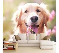 Photo Wallpaper Golden Retriever Murals Art Wallpaper 3D Photo 150 x 100 cm Dog Wall Mural for Living Room Bedroom TV Background