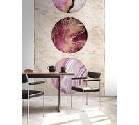 Livingwalls Photo Wallpaper Marble Look in Beige, Gold, Pink - High-Quality Non-Woven Wallpaper 398511 with Motif on 3.71 m x 2.80 m - Made in Germany