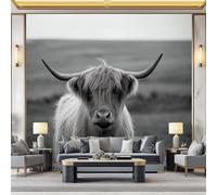 Photo Wallpaper Gray Animal Yak 350x256 cm 3D Non-Woven Wall Mural, Moderne Living Room Bedroom Large Poster Wallpaper, Home Decor Art Mural