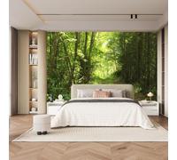 Photo Wallpaper Green Landscape 3D Effect Country Road Wall Mural Decoration Poster Picture Modern Design 200x140 cm Murals Wall Art for Living Room Bedroom Kitchen a-2810