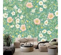Photo Wallpaper Green Vines Flowers 500x280 cm 3D Non-Woven Wall Mural, Moderne Living Room Bedroom Large Poster Wallpaper, Home Decor Art Mural