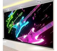 Photo Wallpaper Guitar Rock 3D Effect Music Wall Mural Decoration Poster Picture Modern Design 450x315 cm Murals Wall Art for Living Room Bedroom Kitchen a-2431