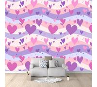 Photo Wallpaper Heart Ripple 3D Effect Cute Abstract Wall Mural Decoration Poster Picture Modern Design 350x256 cm Murals Wall Art for Living Room Bedroom Kitchen a-4757