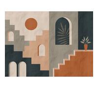 Photo wallpaper houses Mediterranean grey blue orange 39895-1 (4,48£/1qm)