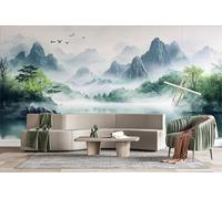 Photo Wallpaper Ink Wash Painting Landscape Wall Mural 3D Wall Mural Decoration Poster East Zen Premium Non-Woven Wallpaper Wall Art for Living Room Bedroom Children's Room Office W300xH210 17yf100