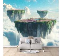 Photo Wallpaper Island 250x175 cm 3D Clouds Nature Wall Mural Non-Woven Fabric no Adhesive Backing Mural Wallpaper Easy to Install Clean for Dining Room Interiors Poster Bedroom Accessories
