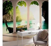 Photo Wallpaper Lake 250x175 cm 3D Wall Mural Natural Landscape Wallpaper Non-Woven Wall Art Decoration Poster for Bedrooms and Living Room 2292-ABP