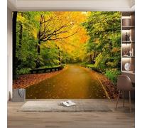 Photo Wallpaper Landscape 3D Effect Woodland Country Road Wall Mural Decoration Poster Picture Modern Design 200x140 cm Murals Wall Art for Living Room Bedroom Kitchen a-2490