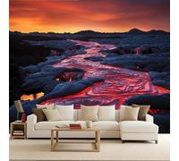 Photo Wallpaper Lava Non-Woven 150x105cm 3D Wall Mural Natural Scenery Large Photo Wallpaper Volcano Decoration Poster Picture Design Modern for Bedroom Living Room Hotels