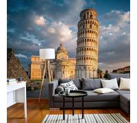 Photo wallpaper Leaning Tower of Pisa, Italy - Renaissance architecture wallpaper, wall decoration, modern wall mural, beige non-woven wallpaper for living room, bedroom, children's room wall decorati