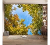 Photo Wallpaper Leaves Branches 3D Effect Landscape Wall Mural Decoration Poster Picture Modern Design 300x210 cm Murals Wall Art for Living Room Bedroom Kitchen a-2884