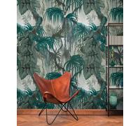 Photo wallpaper leaves jungle textile look petrol green 39865-1 (5,23£/1qm)