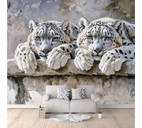 Photo Wallpaper Leopard Cute Modern 450x315 cm 3D Printed Animal Wall Paper Non-Woven Fabric No Adhesive Backing Mural Wall Easy to Install Clean for Dining Room Interiors Poster Bedroom Accessories