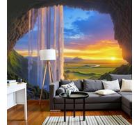 Photo wallpaper lighthouse sea - Natural realistic sand dunes wallpaper wall decoration mural wall mural yellow non-woven wallpaper for living room bedroom children's room wall decoration, 300cm x 210
