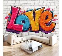 Photo Wallpaper Love Graffiti Non-Woven Matt Paste the Wall Mural