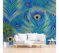 Photo Wallpaper Luxury Animal Peacock 350x256cm(W x H) Non-Woven Murals Wall Papers, Blue Peacock 3D Large Poster Mural Bedroom Living Room Sofa TV Backdrop Wall Mural Wallpaper