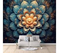Photo Wallpaper Mandala Wall Mural 3D 150 × 105 cm (W x H) Exotic Datura Flowers Wall Mural for Bedroom, Non-Woven Wallpaper Living Room Sofa TV Background Decoration Murals