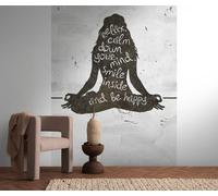 Photo wallpaper meditation yoga concrete look grey black 39856-1 (5,23£/1qm)
