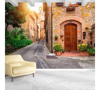 Photo Wallpaper Middle Ages 3D Effect Old Street Scene Wall Mural Decoration Poster Picture Modern Design 200x140 cm Murals Wall Art for Living Room Bedroom Kitchen a-3466