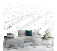 Photo Wallpaper Minimalist Wall Decor, 350 x 256 cm - Premium Non-Woven 3D Art Print Kids Bedroom Home Poster Decoration Poster Picture Design - Music Sheet Texture