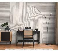 Photo wallpaper modern graphic lines stripes cream black 39894-1 (4,53£/1qm)