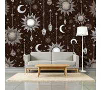 Photo Wallpaper Moon Stars Crystals 250 x 175 cm Non-Woven Mural, for Bedroom Divination Room - Celestial Wallpaper Mural Wall Pictures Decoration