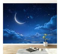Photo Wallpaper Mural 200 x 140 cm Cosmic Stars and Celestial Bodies Non-Woven Premium Art Print Fleece Wall Mural Decoration Poster Picture Design Modern for Bedroom Living Room, Blue