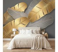 Photo Wallpaper Mural Botanical Banana Leaves Non-Woven Print, 300 x 210 cm | 3D Effect Wall Decor Poster Picture , Wall Covering Murals for Living Room Kids Bedroom