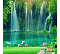 Photo Wallpaper Mural Poster Wall Art Sticker Wall Decoration 3D Waterfall View 200(W)X150(H)Cm - Self-Adhesive Wall Pictures For Living Room Bedroom Office Corridor Dining Room Children'S Roo-3262082