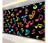 Photo Wallpaper Musical Note 3D Effect Music Colorful Wall Mural Decoration Poster Picture Modern Design 450x315 cm Murals Wall Art for Living Room Bedroom Kitchen a-2455