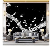 Photo Wallpaper Musical Notes Sheet Music 400 x 280 cm - Black White Non-Woven Murals Wall Art Fleece Modern Print Home Decoration Design Bedroom Living Room