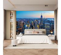 Photo Wallpaper New York 3D Effect Architecture Wall Mural Decoration Poster Picture Modern Design 350x256 cm Murals Wall Art for Living Room Bedroom Kitchen a-2877