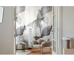Photo wallpaper non-woven abstract leaf pattern white grey 79144-9 (6,28£/1qm)